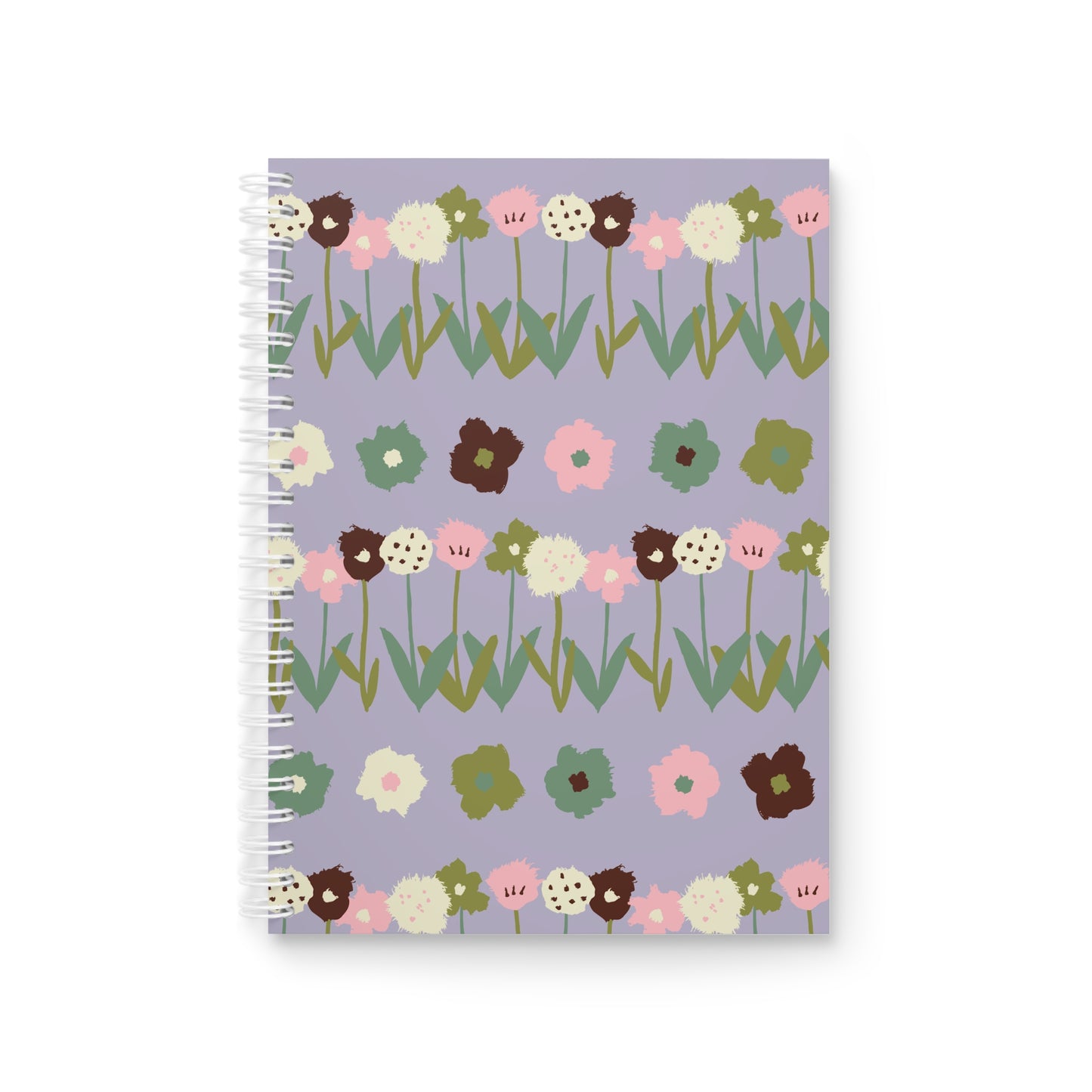 Cute purple handdrawn flowers | Spiral Notebook