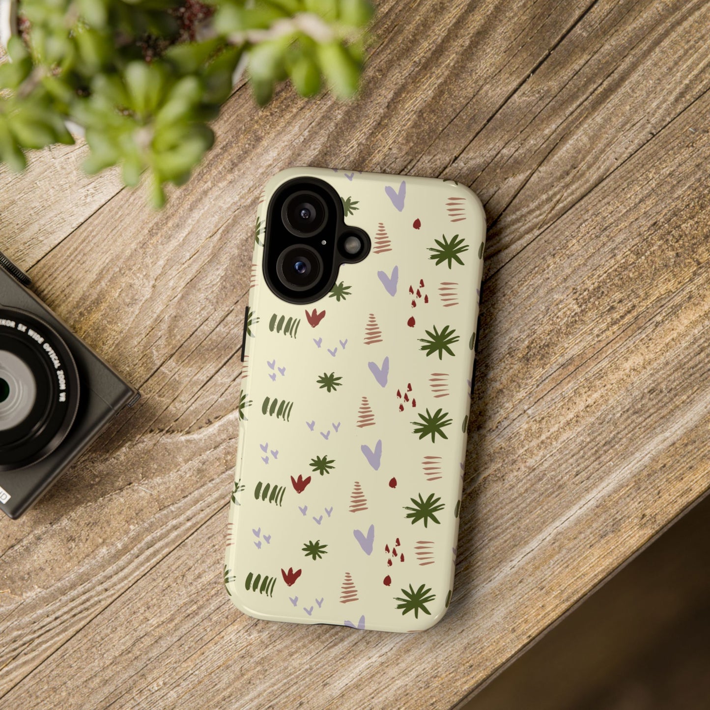 Cute Muted Colors Green Yellow Red, Protective Phone Cover, Stylish Phone Accessories, Unique Gifts for Her