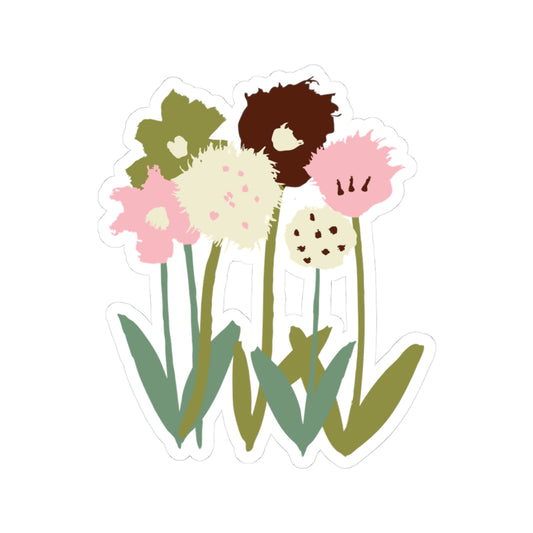 Cute handdrawn pink flowers | Kiss-Cut Stickers