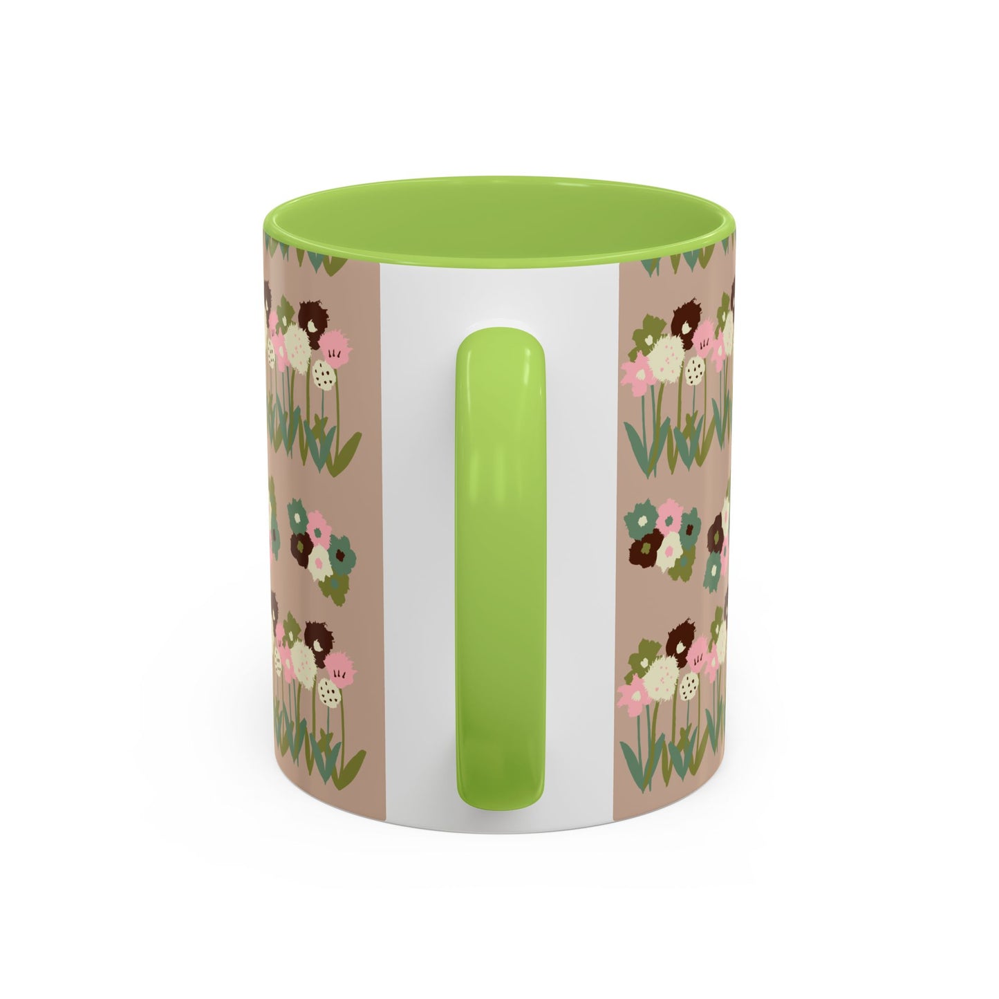 Colorful Accent Coffee Mug (11, 15oz) - drawn flowers, artistic