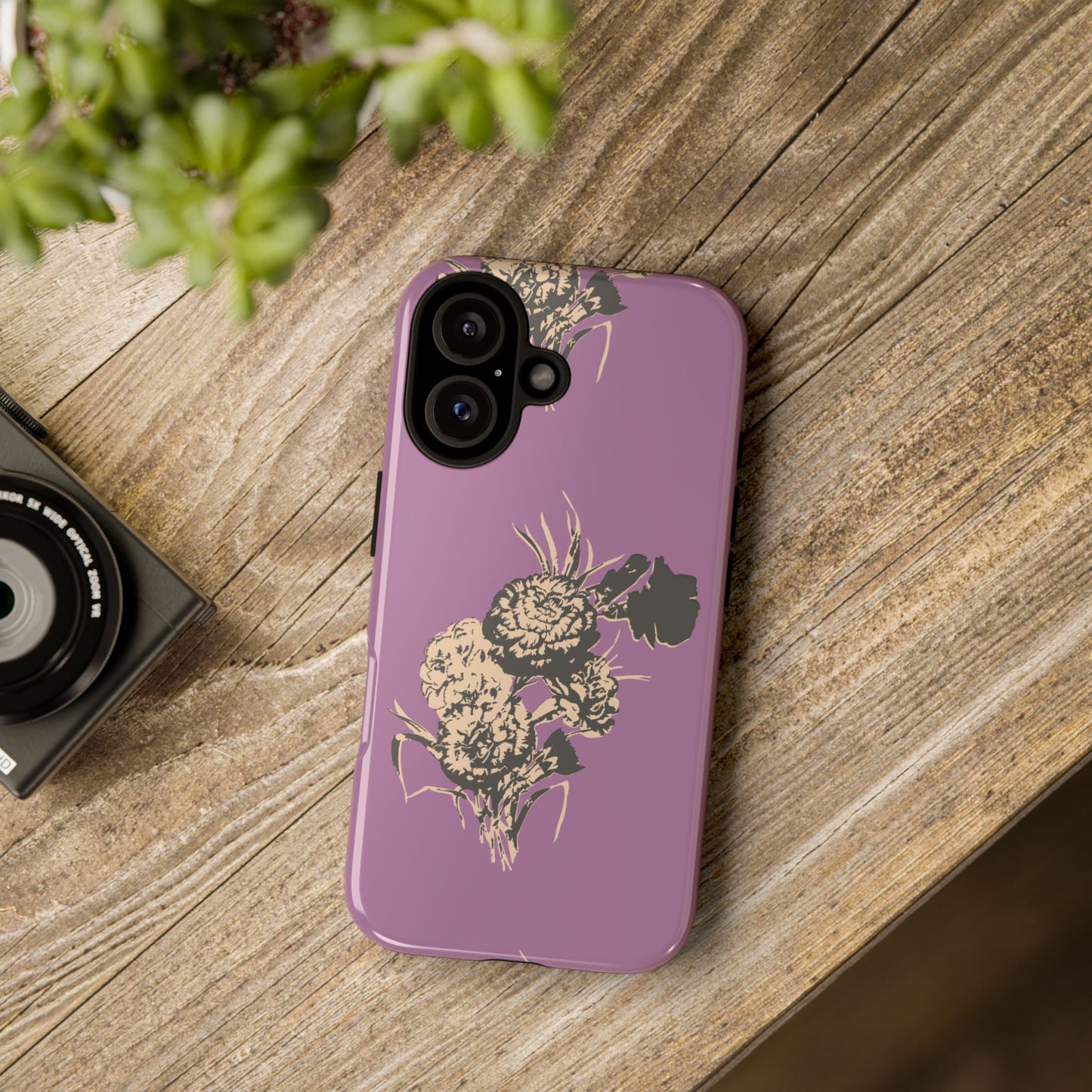 Purple Phone Case with artistic flower