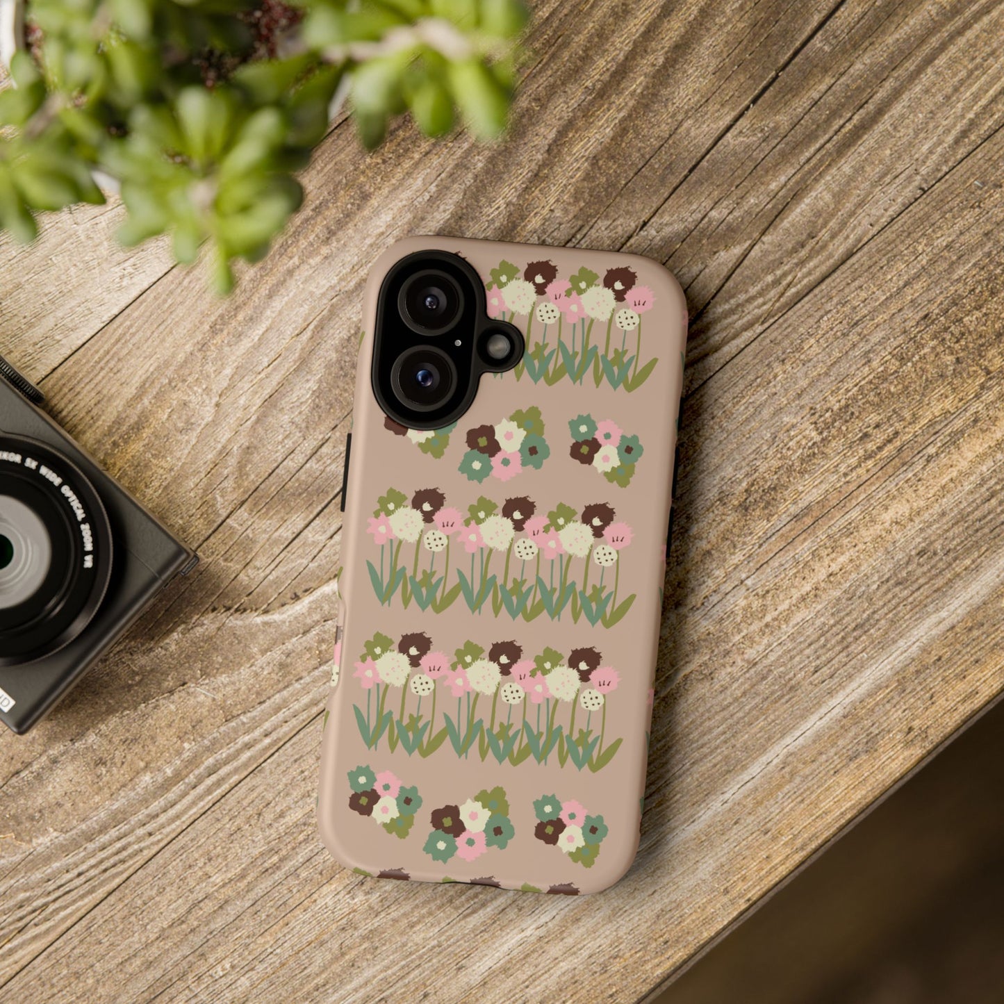 Cute Quirky Drawn Flowers Phone Case, Floral Design, Protective Case, Gift for Her, Flower Pattern, Unique Phone Cover