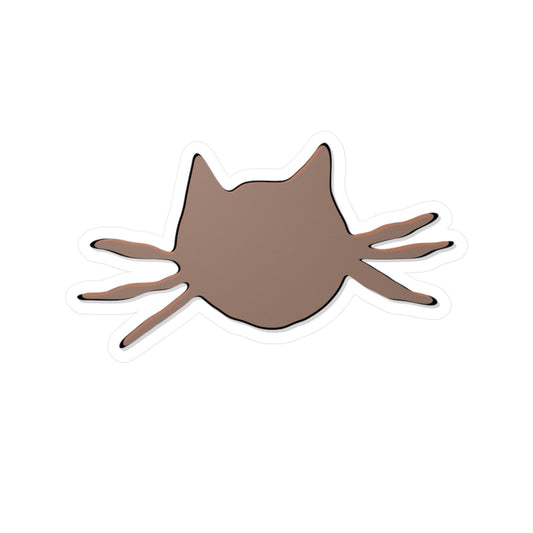 Cute handdrawn brown cat | Vinyl Kiss-Cut Stickers