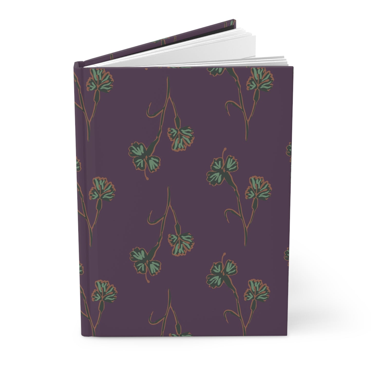 Matte Hardcover Journal, Bold Purple Notebook with Drawn Flowers, Floral Diary for Writing, Gift for Writers, Unique Stationery, Writing