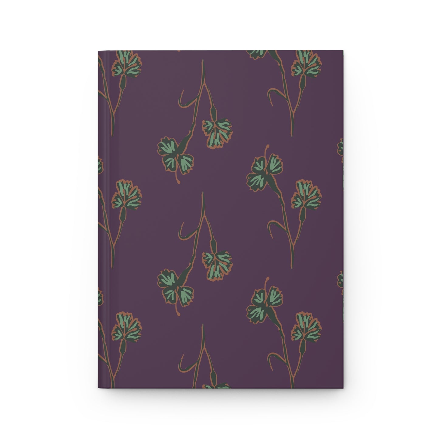 Matte Hardcover Journal, Bold Purple Notebook with Drawn Flowers, Floral Diary for Writing, Gift for Writers, Unique Stationery, Writing