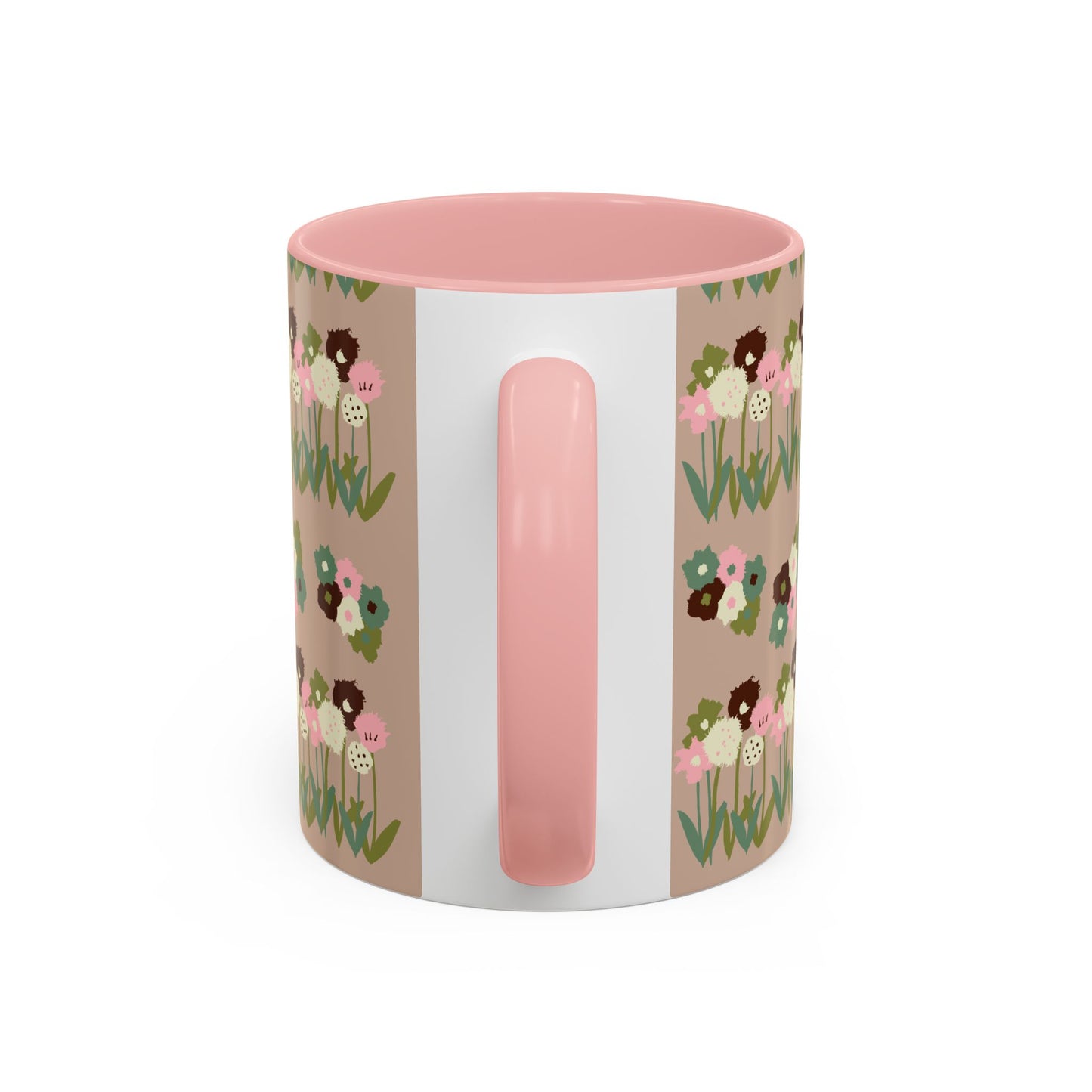 Colorful Accent Coffee Mug (11, 15oz) - drawn flowers, artistic