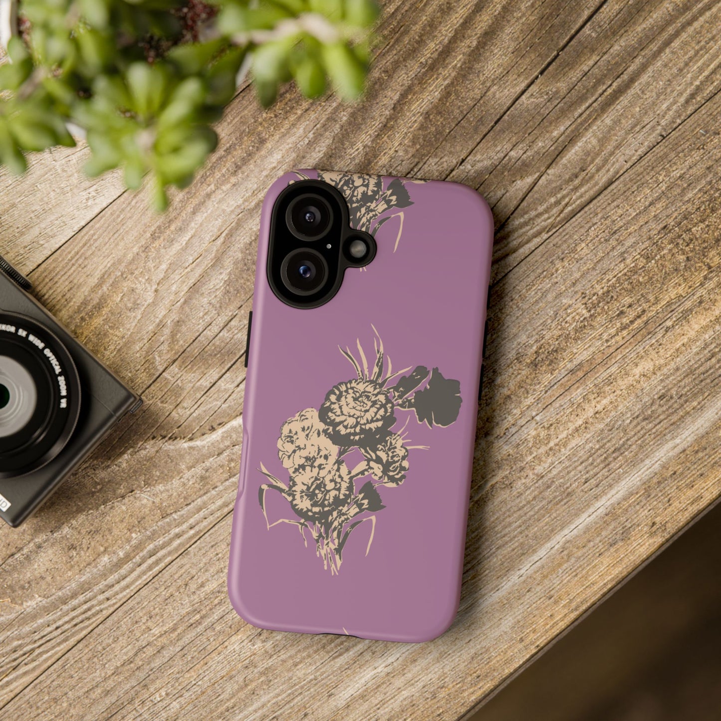Purple Phone Case with artistic flower