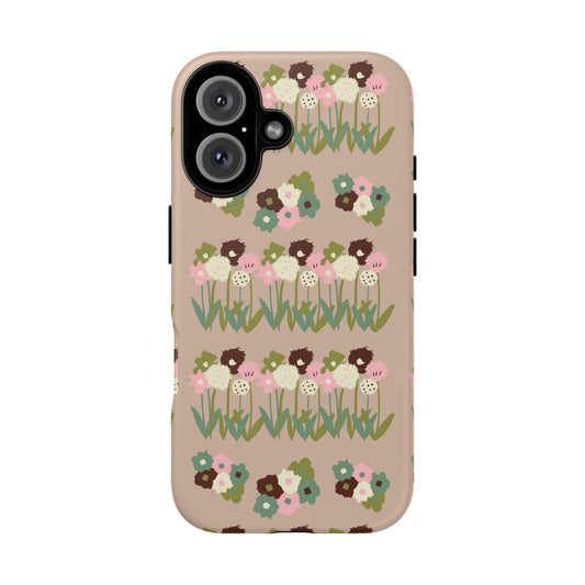 Cute Quirky Drawn Flowers Phone Case, Floral Design, Protective Case, Gift for Her, Flower Pattern, Unique Phone Cover