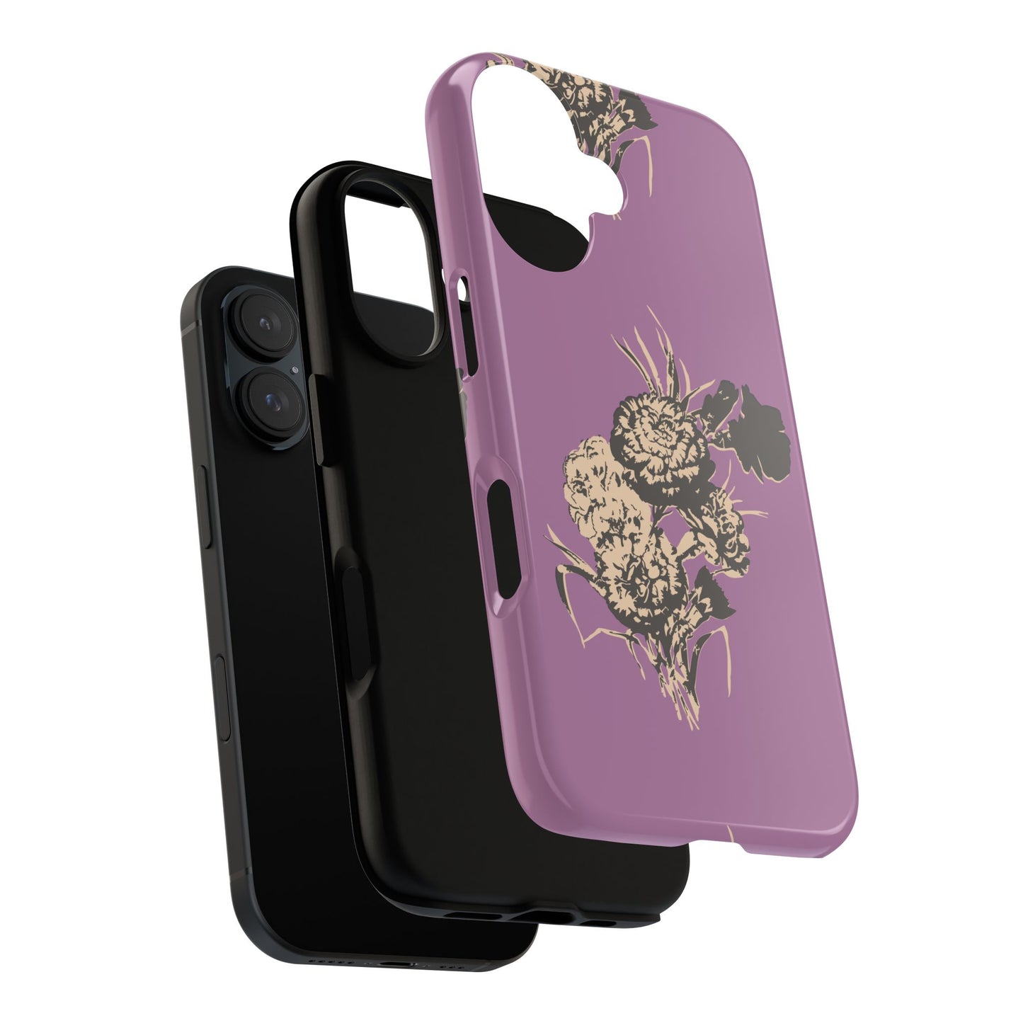 Purple Phone Case with artistic flower