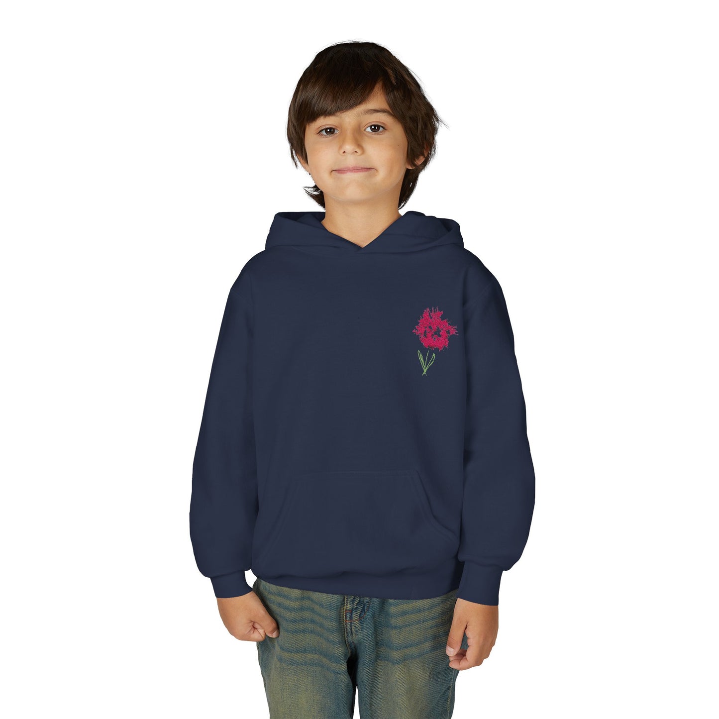 Handdrawn Flower | Youth Heavy Blend Hooded Sweatshirt
