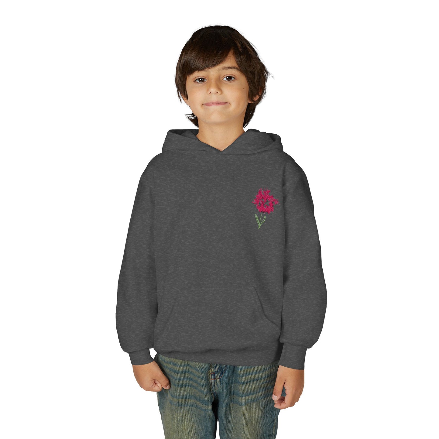 Handdrawn Flower | Youth Heavy Blend Hooded Sweatshirt