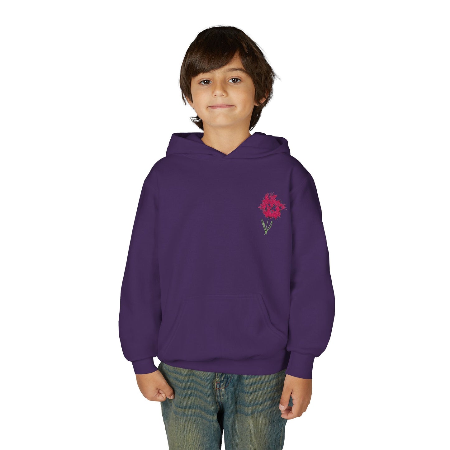 Handdrawn Flower | Youth Heavy Blend Hooded Sweatshirt