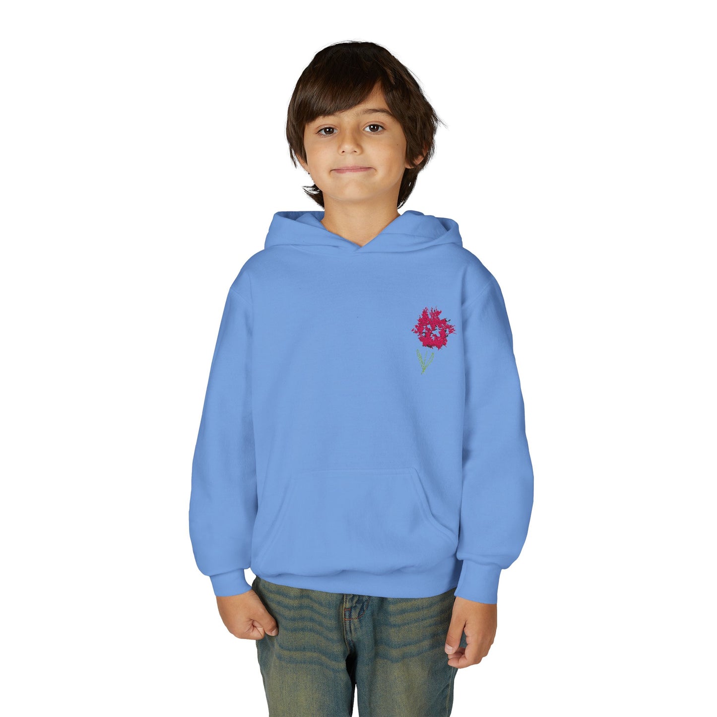 Handdrawn Flower | Youth Heavy Blend Hooded Sweatshirt