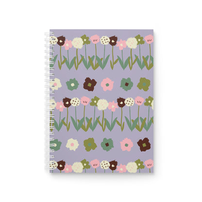 Cute purple handdrawn flowers | Spiral Notebook