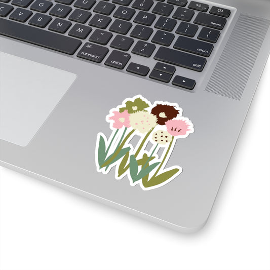 Cute handdrawn pink flowers | Kiss-Cut Stickers