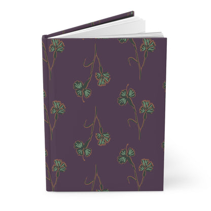 Matte Hardcover Journal, Bold Purple Notebook with Drawn Flowers, Floral Diary for Writing, Gift for Writers, Unique Stationery, Writing
