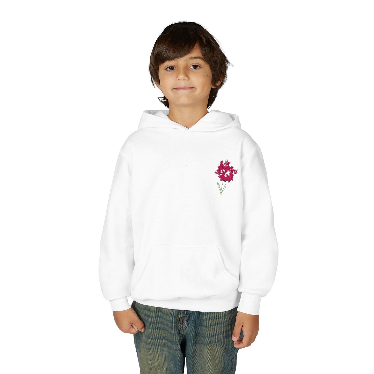 Handdrawn Flower | Youth Heavy Blend Hooded Sweatshirt