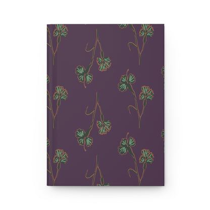 Matte Hardcover Journal, Bold Purple Notebook with Drawn Flowers, Floral Diary for Writing, Gift for Writers, Unique Stationery, Writing