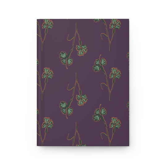 Matte Hardcover Journal, Bold Purple Notebook with Drawn Flowers, Floral Diary for Writing, Gift for Writers, Unique Stationery, Writing