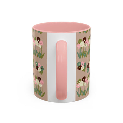 Colorful Accent Coffee Mug (11, 15oz) - drawn flowers, artistic