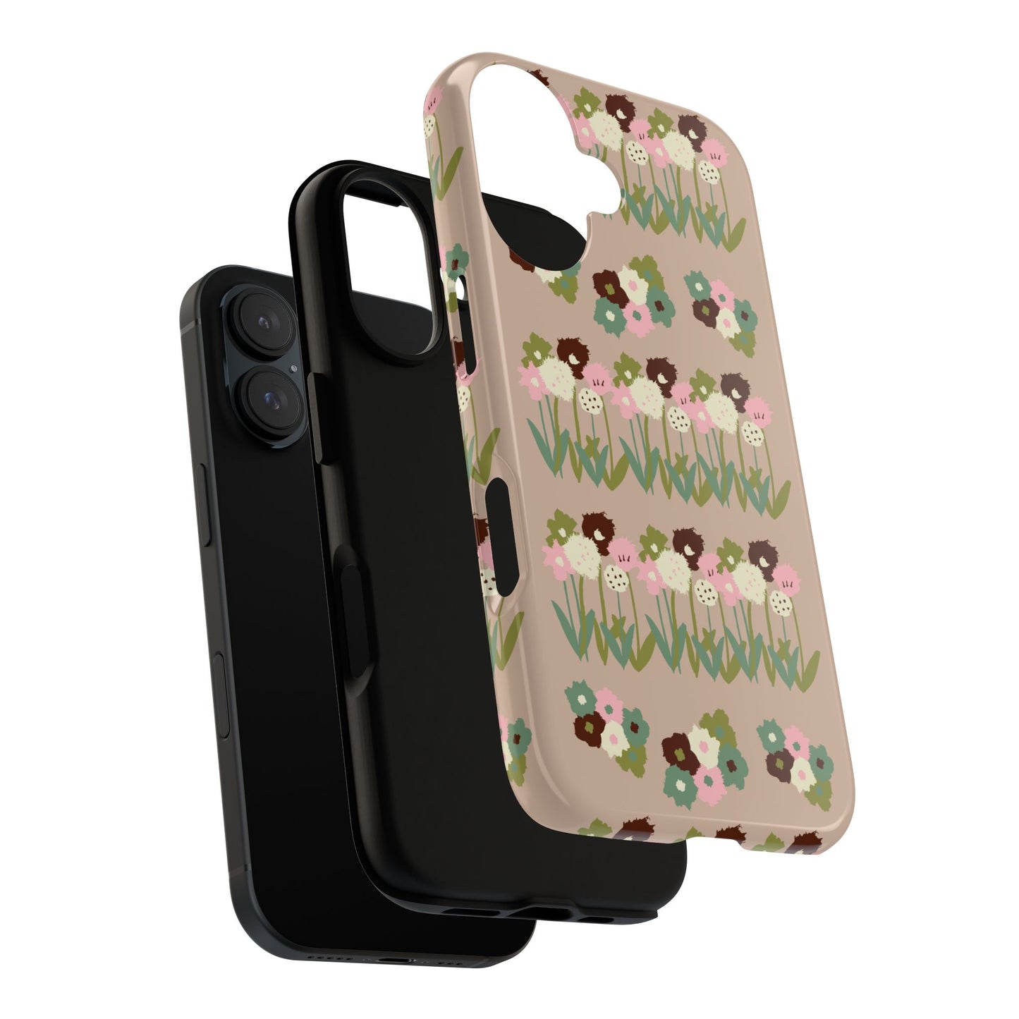 Cute Quirky Drawn Flowers Phone Case, Floral Design, Protective Case, Gift for Her, Flower Pattern, Unique Phone Cover
