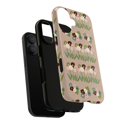 Cute Quirky Drawn Flowers Phone Case, Floral Design, Protective Case, Gift for Her, Flower Pattern, Unique Phone Cover