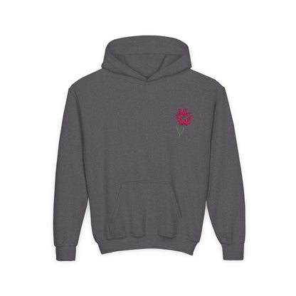 Handdrawn Flower | Youth Heavy Blend Hooded Sweatshirt